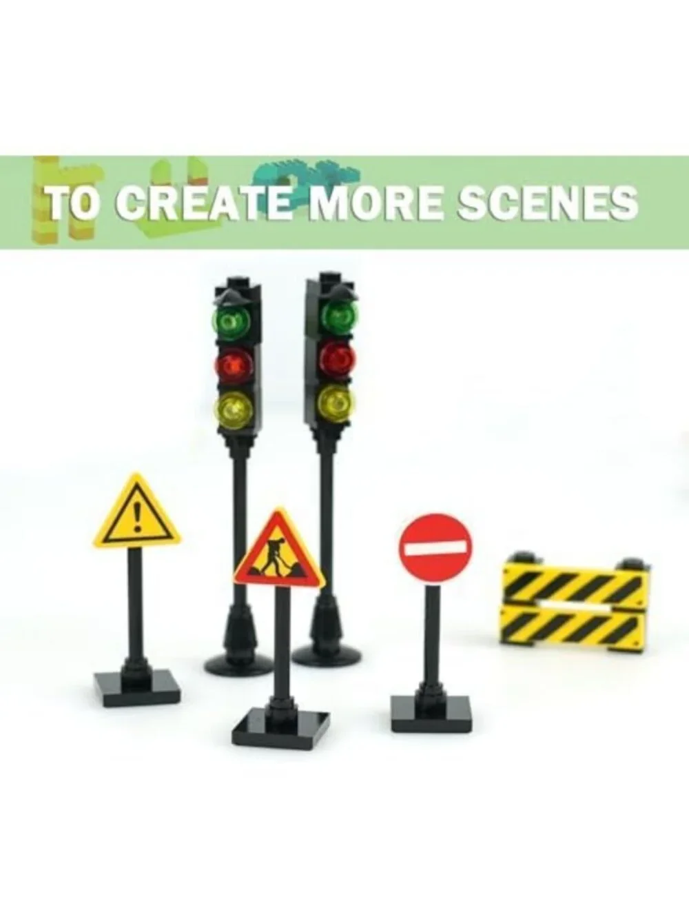 Compatible Building Brick Set with Wheels, Axles & Baseplates for Creative Play